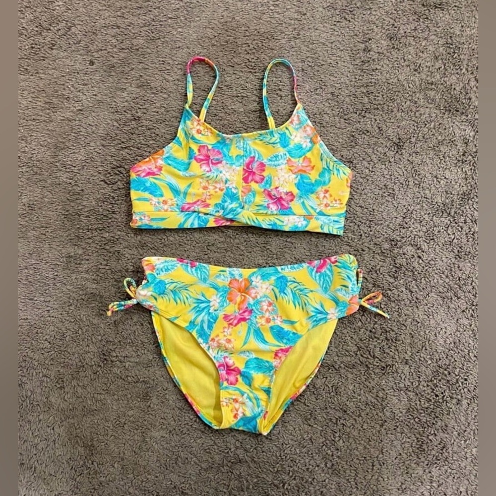 Girls Art Class Floral Swimsuit size XL 14/16 NWOT